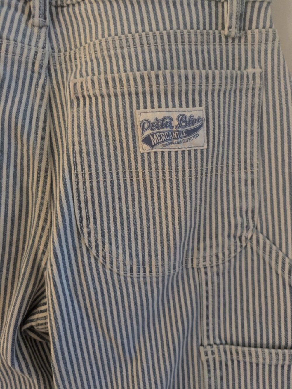 Porter Blue Peyton Painter striped straight-leg denim carpenter pants size 24 i